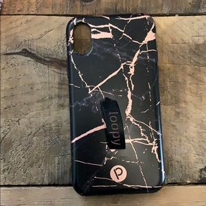 iPhone X Loopy Case Rose Gold Marble